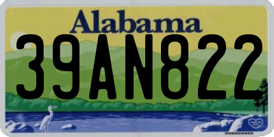 AL license plate 39AN822