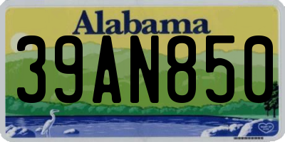 AL license plate 39AN850
