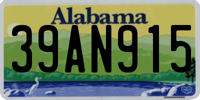AL license plate 39AN915