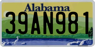 AL license plate 39AN981