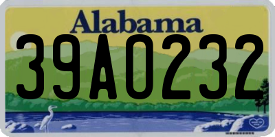 AL license plate 39AO232