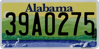 AL license plate 39AO275