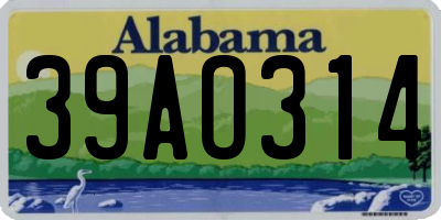 AL license plate 39AO314