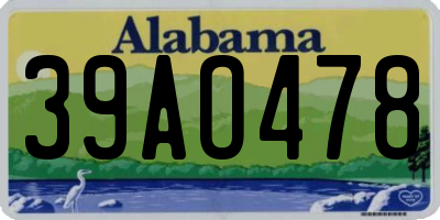 AL license plate 39AO478