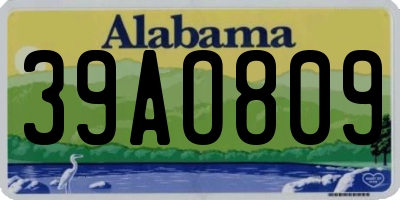 AL license plate 39AO809