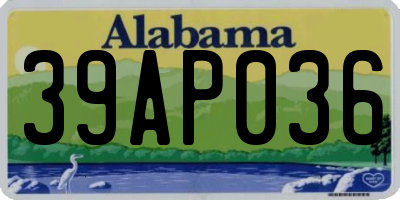 AL license plate 39AP036