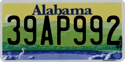 AL license plate 39AP992