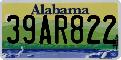 AL license plate 39AR822