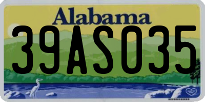 AL license plate 39AS035