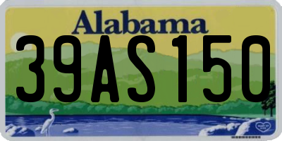 AL license plate 39AS150