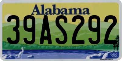 AL license plate 39AS292