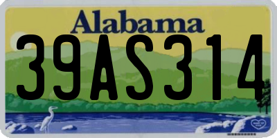 AL license plate 39AS314