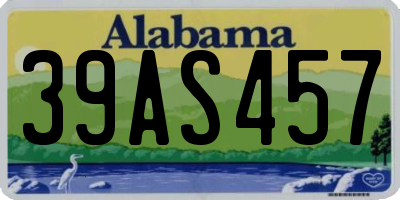 AL license plate 39AS457