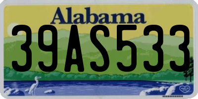 AL license plate 39AS533