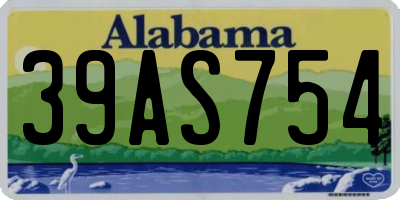 AL license plate 39AS754