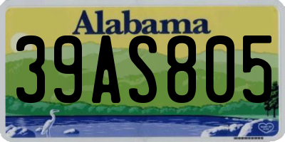 AL license plate 39AS805