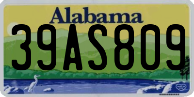 AL license plate 39AS809