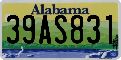 AL license plate 39AS831