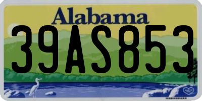 AL license plate 39AS853