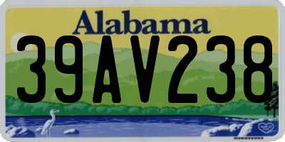 AL license plate 39AV238