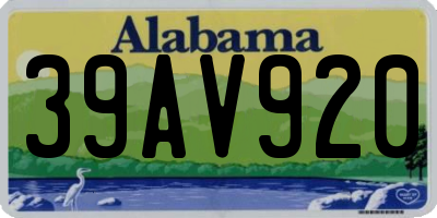 AL license plate 39AV920