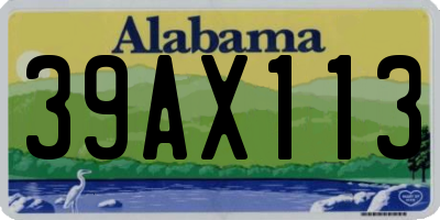 AL license plate 39AX113
