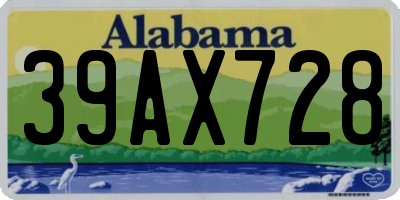 AL license plate 39AX728