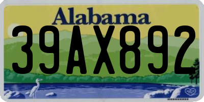 AL license plate 39AX892
