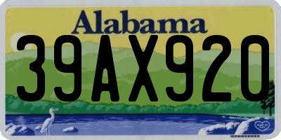 AL license plate 39AX920
