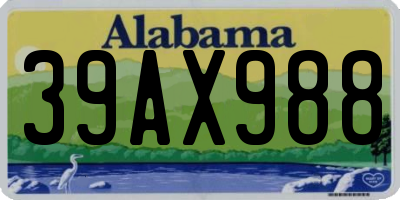 AL license plate 39AX988