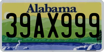 AL license plate 39AX999