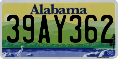 AL license plate 39AY362