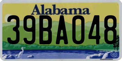 AL license plate 39BA048