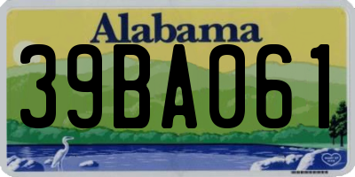 AL license plate 39BA061