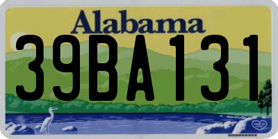 AL license plate 39BA131