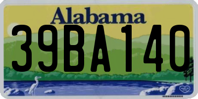 AL license plate 39BA140
