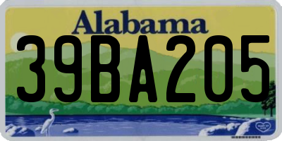 AL license plate 39BA205
