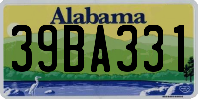 AL license plate 39BA331