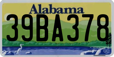 AL license plate 39BA378