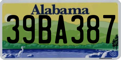 AL license plate 39BA387