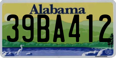 AL license plate 39BA412