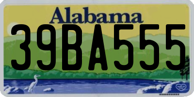 AL license plate 39BA555