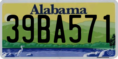 AL license plate 39BA571
