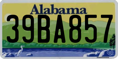 AL license plate 39BA857