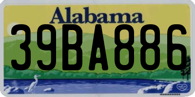 AL license plate 39BA886