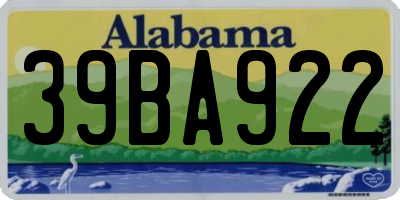 AL license plate 39BA922