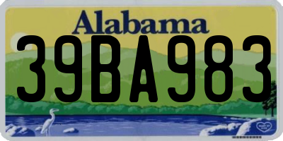 AL license plate 39BA983