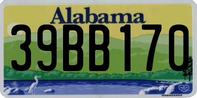 AL license plate 39BB170