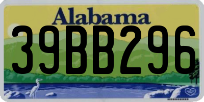 AL license plate 39BB296