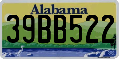 AL license plate 39BB522